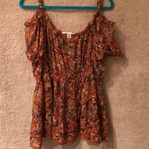 American Rag Plus Size Sheer Cold Shoulder Top